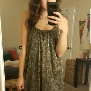 Gold Shimmer Shift Dress